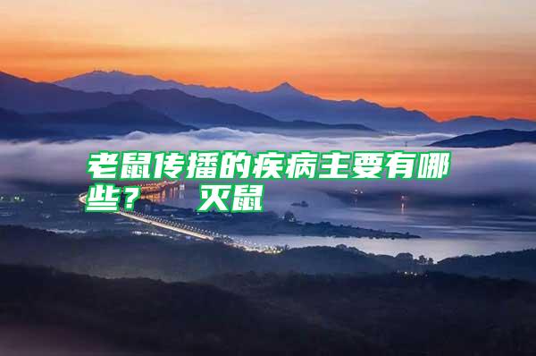 老鼠傳播的疾病主要有哪些？  滅鼠