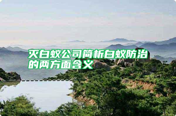 滅白蟻公司簡析白蟻防治的兩方面含義