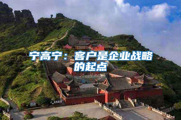 寧高寧:客戶是企業戰略的起點