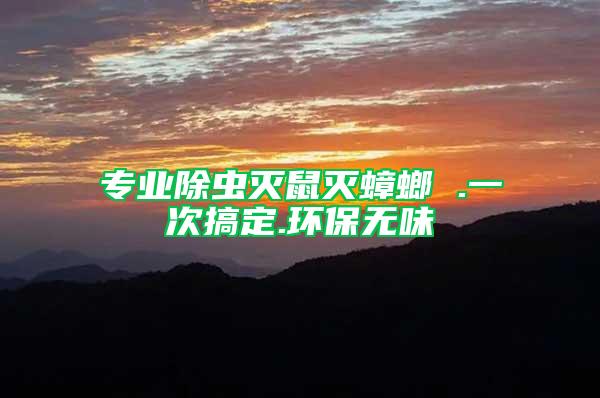 專業除蟲滅鼠滅蟑螂 .一次搞定.環保無味