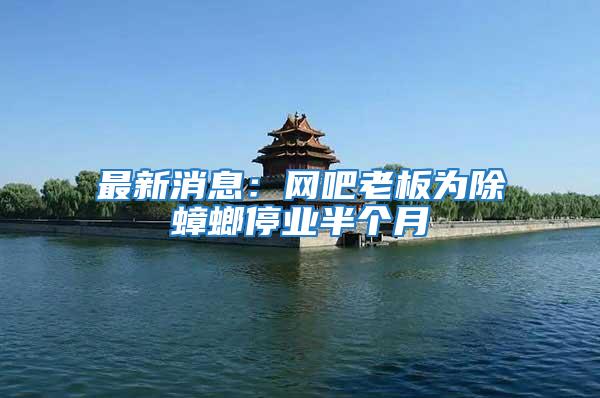 最新消息：網吧老板為除蟑螂停業半個月