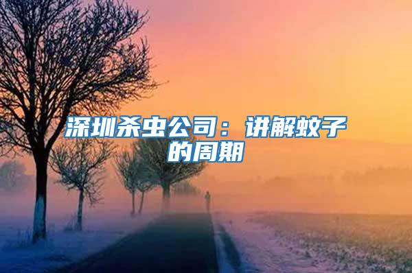 深圳殺蟲公司:講解蚊子的周期