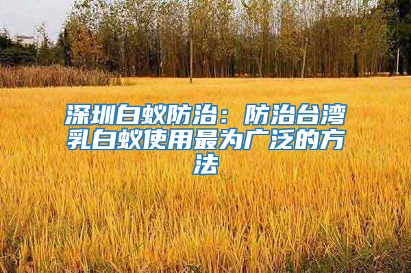 深圳白蟻防治:防治臺(tái)灣乳白蟻使用最為廣泛的方法