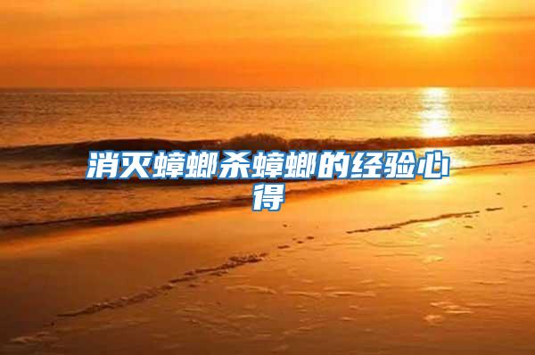 消滅蟑螂殺蟑螂的經驗心得