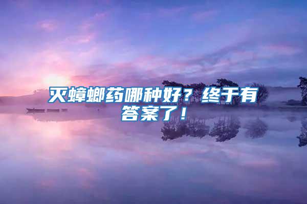 滅蟑螂藥哪種好？終于有答案了！