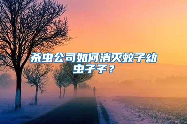 殺蟲公司如何消滅蚊子幼蟲孑孓？