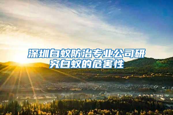 深圳白蟻防治專業公司研究白蟻的危害性