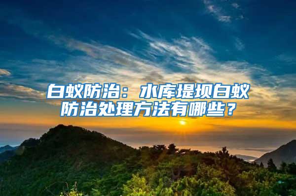 白蟻防治:水庫堤壩白蟻防治處理方法有哪些?