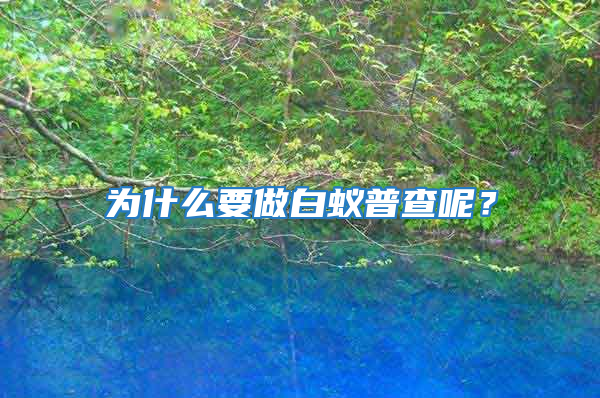 為什么要做白蟻普查呢？