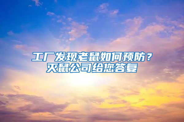 工廠發現老鼠如何預防？滅鼠公司給您答復